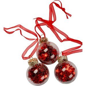 Mini Glitter Ball Glass Ornaments | Set of 12